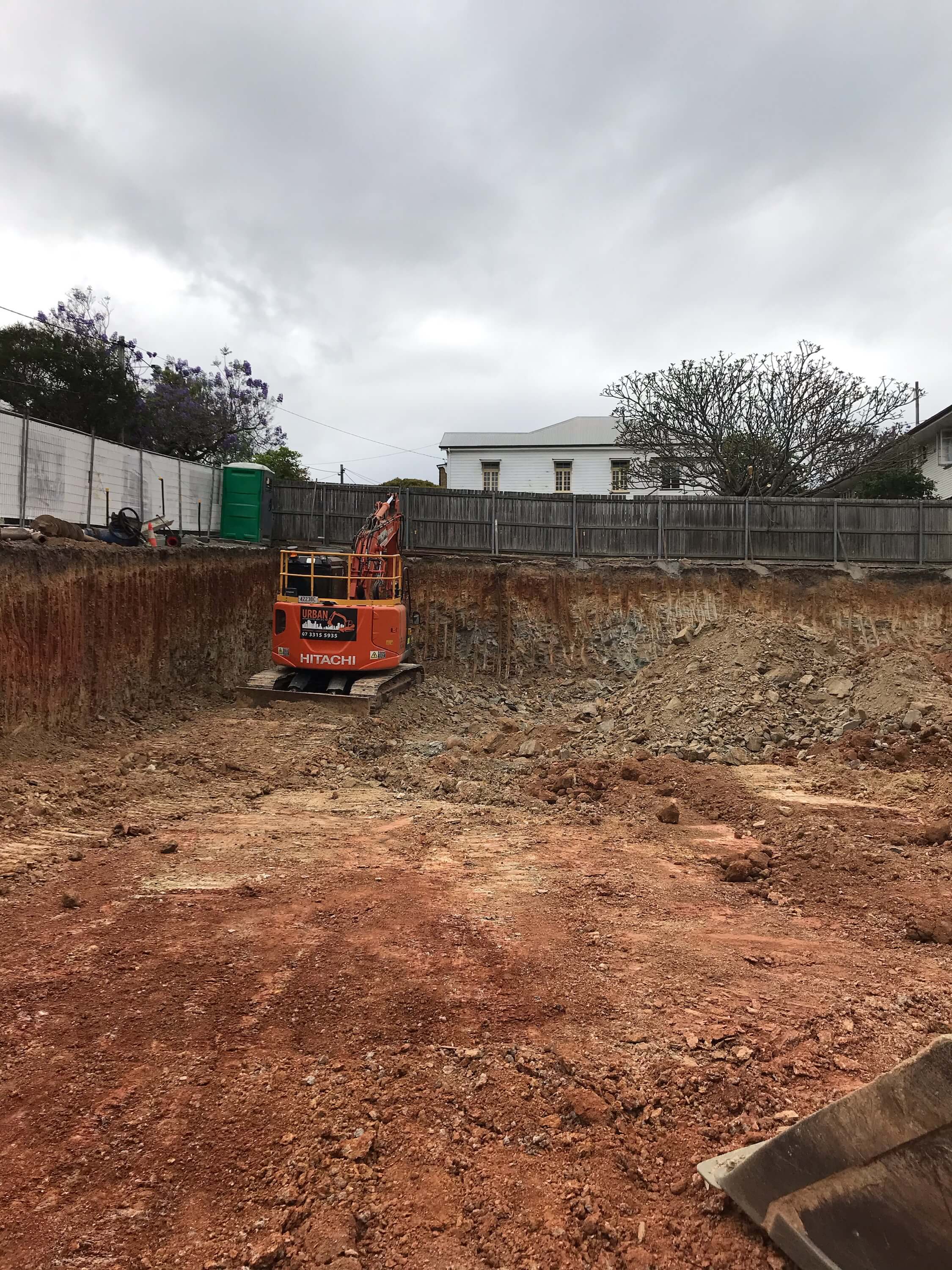 Lutwyche Basement Dig Building site after demolition prepared for construction